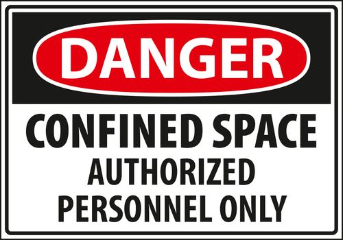 Danger - confined space authorized personnel only.