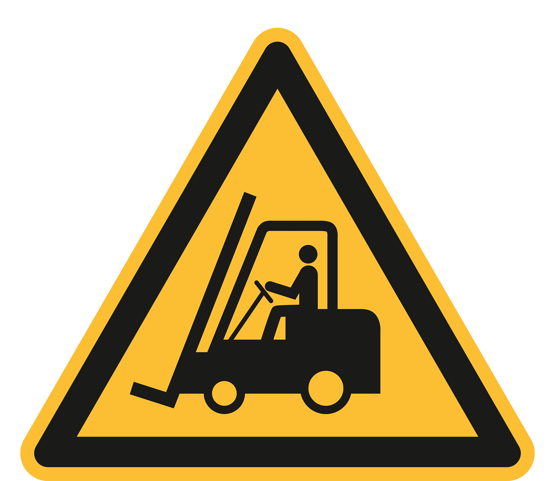 Warning: Forklift trucks and other industrial vehicles. ISO 7010 [W014]