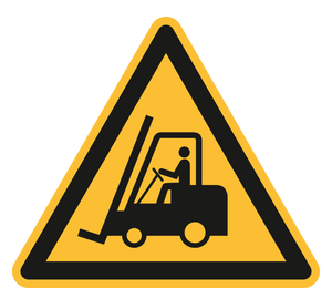 Warning: Forklift trucks and other industrial vehicles. ISO 7010 [W014]