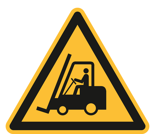 Warning: Forklift trucks and other industrial vehicles. ISO 7010 [W014]