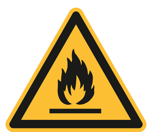 Warning: Flammable material. ISO 7010 [W021]