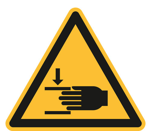 Warning: Crushing of hands. ISO 7010 [W024]