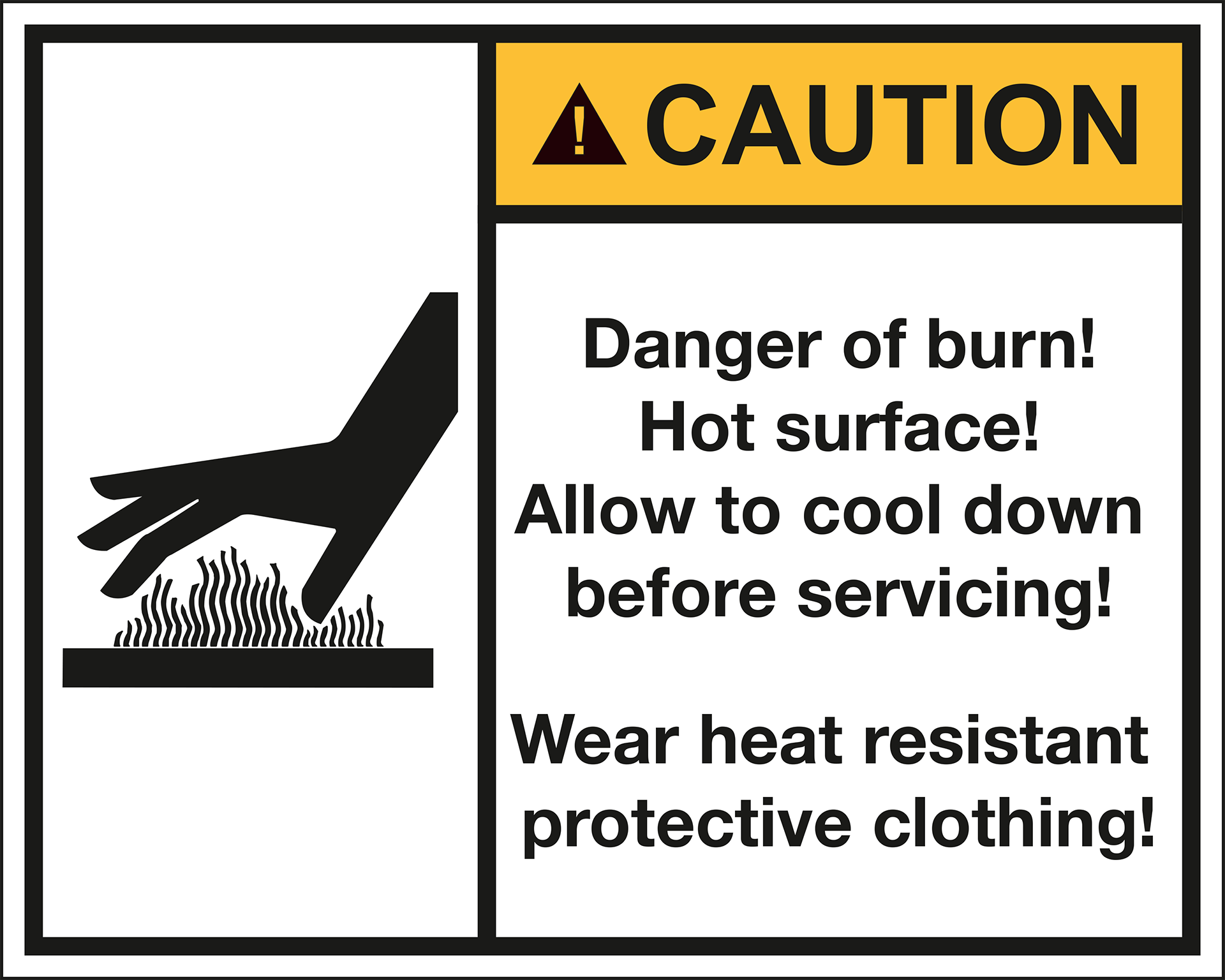 CAUTION Danger of burn. ANSI Z535