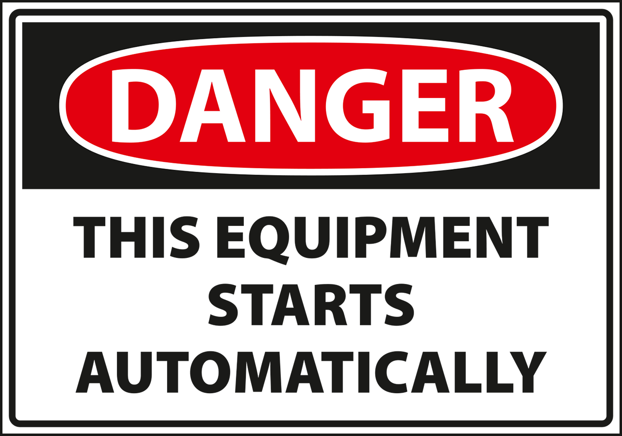 Warning - Caution this equipmen starts automatically