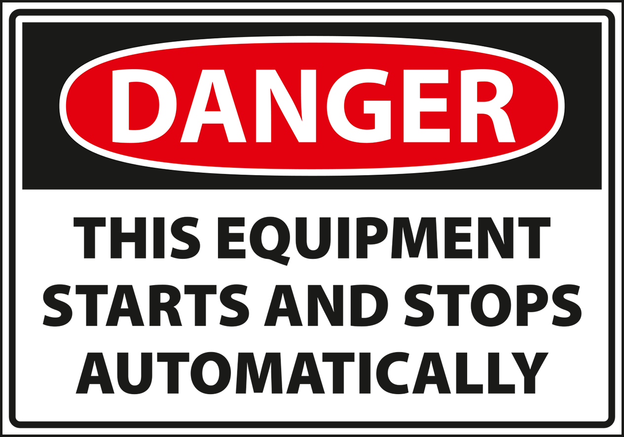 Warning - Caution this equipment starts and stops automatically